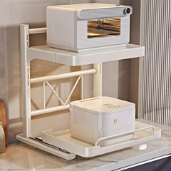 電子レンジキッチン棚床置き多層隙間挟み多機能棚収納オーブン鍋具棚