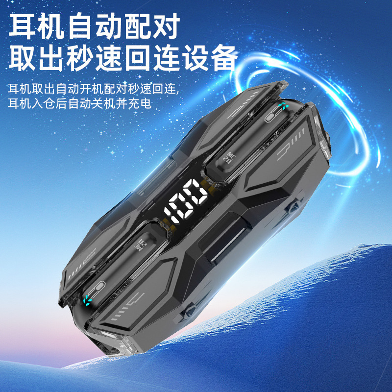 Huaqiangbei 人気の F20 ワイヤレス ヘッドセット戦艦 Bluetooth ヘッドセット セミインイヤー TWS ゲーム e スポーツ ヘッドセット メカ モデル|undefined