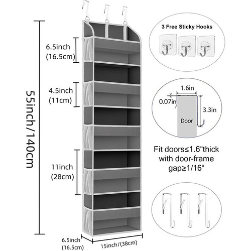 Non-woven fabric door behind dormitory storage pouch household underwear storage bag wall-mounted storage net bag