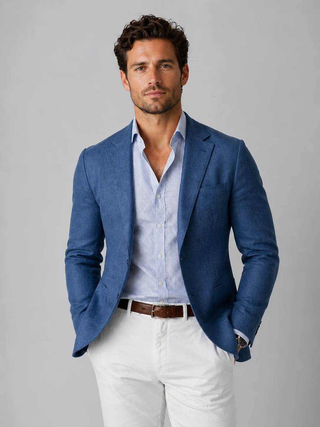 Comercio exterior transfronterizo hombre delgado moda traje casual de color sólido clásico versátil primavera y otoño delgado chaqueta de traje