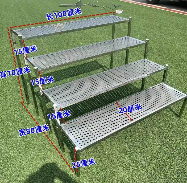 W8 balcón de acero inoxidable multicarbón combinación patio al aire libre estante de flores al aire libre forma de escalera multicapa de una sola capa flores de piso image 14