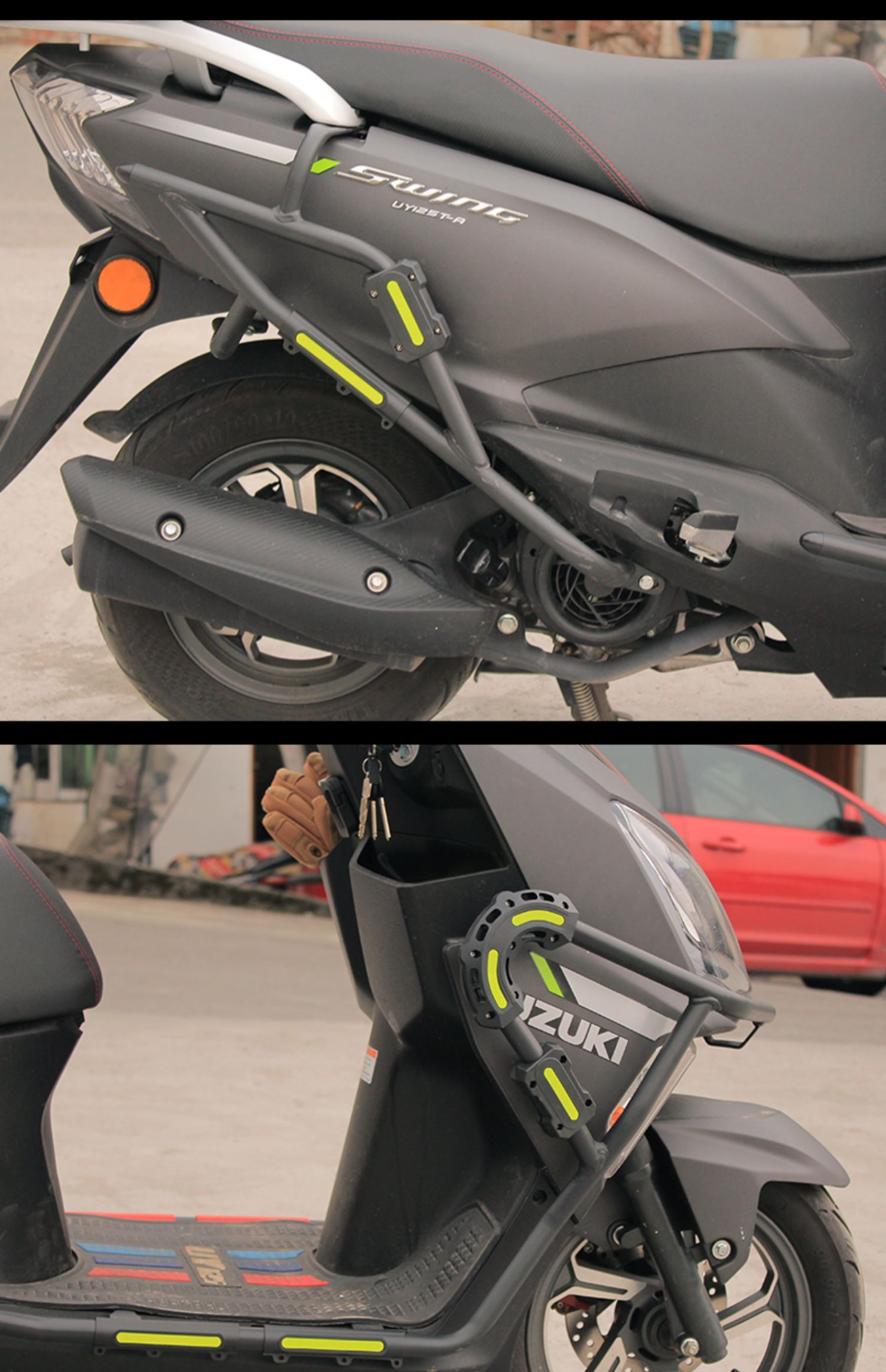 Suitable for Suzuki Uy Haojue Uhr150 Anti-Fall Block Afr125 Motorcycle Bumper Anti-Collision Block Guard Bar Protective Cover