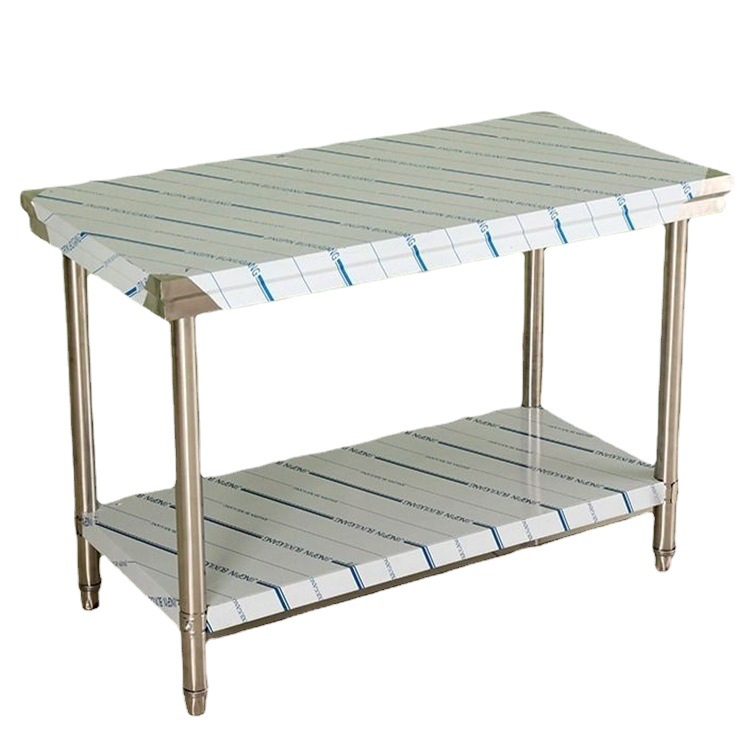 食堂工作台操作台不锈钢台 酒店厨房双层304不锈钢操作台