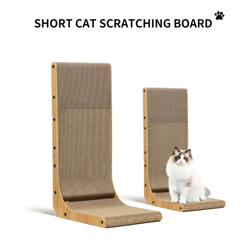 Большая доска для кошачьих когтей, дом, двусторонний L-образный шарик, игрушка-колокольчик, L-образная вертикальная доска для кошачьих когтей в помещении, гофрированная бумага мятного цвета