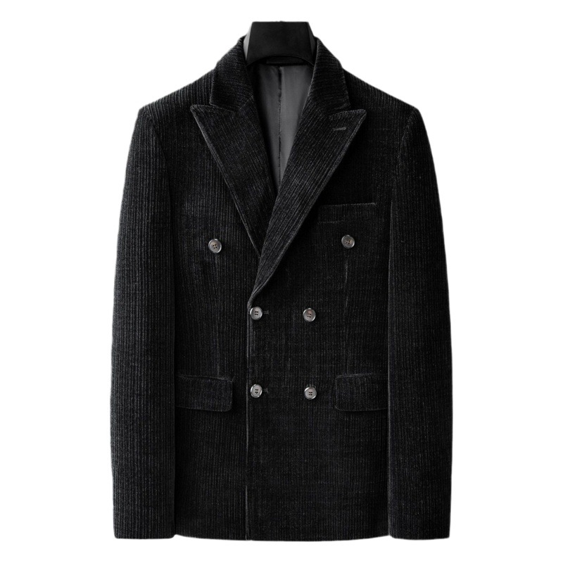 Autumn and Winter new business corduroy suit men's thickened trendy retro casual small suit slim fit suit jacket