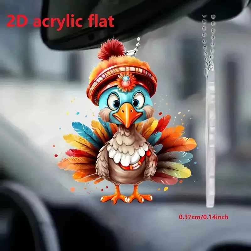 Трансграничные новые акриловые плоские автомобильные зеркала заднего вида цветные подвески для птиц украшения дома брелок подвеска