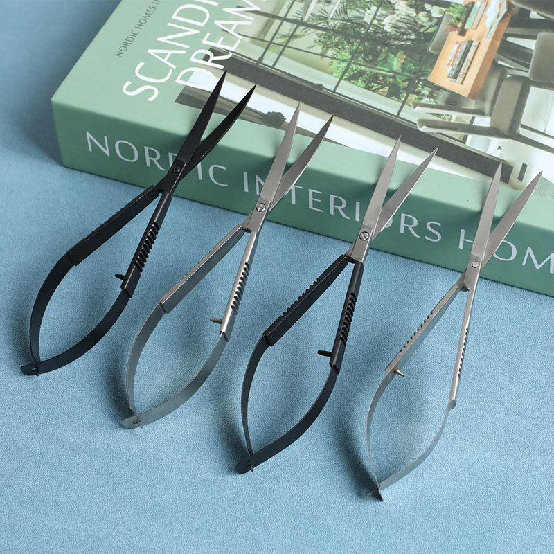 Manufacturer Wholesale Aquatic Plant Spring Scissors Aquatic Plant Scissors Special Microscopic Scissors Russian Style Dead Skin Scissors Straight Elbow Trimming Tool Scissors