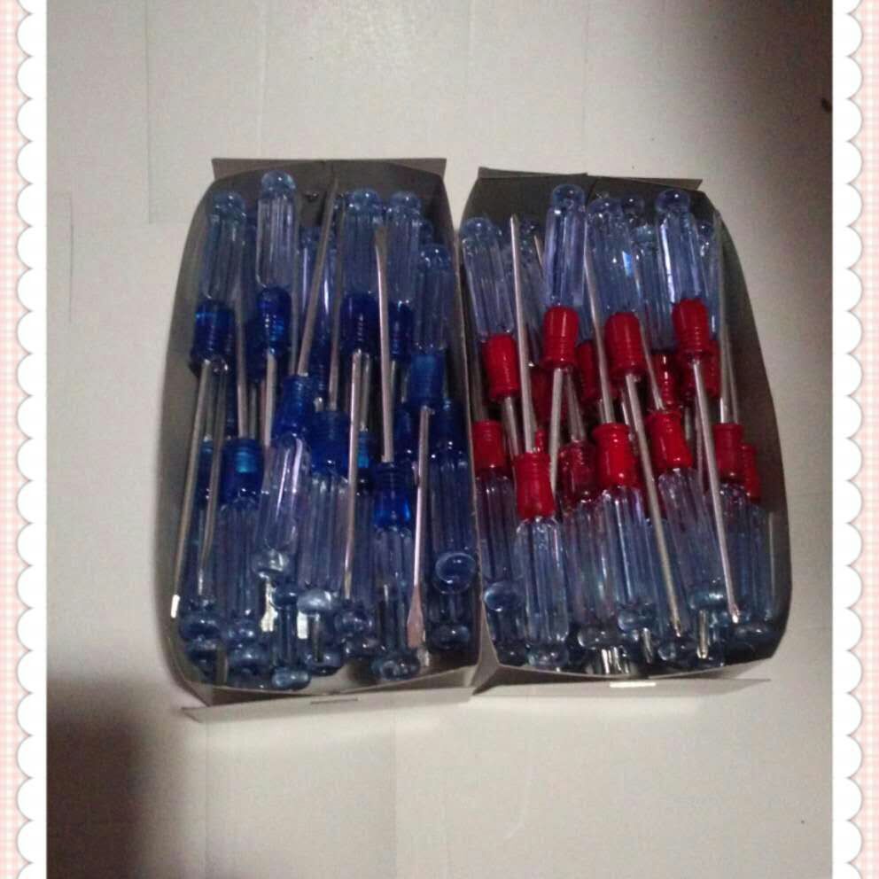 盒装十字一字水晶螺丝刀3M梅花起子透明柄迷你螺丝刀批改锥批发