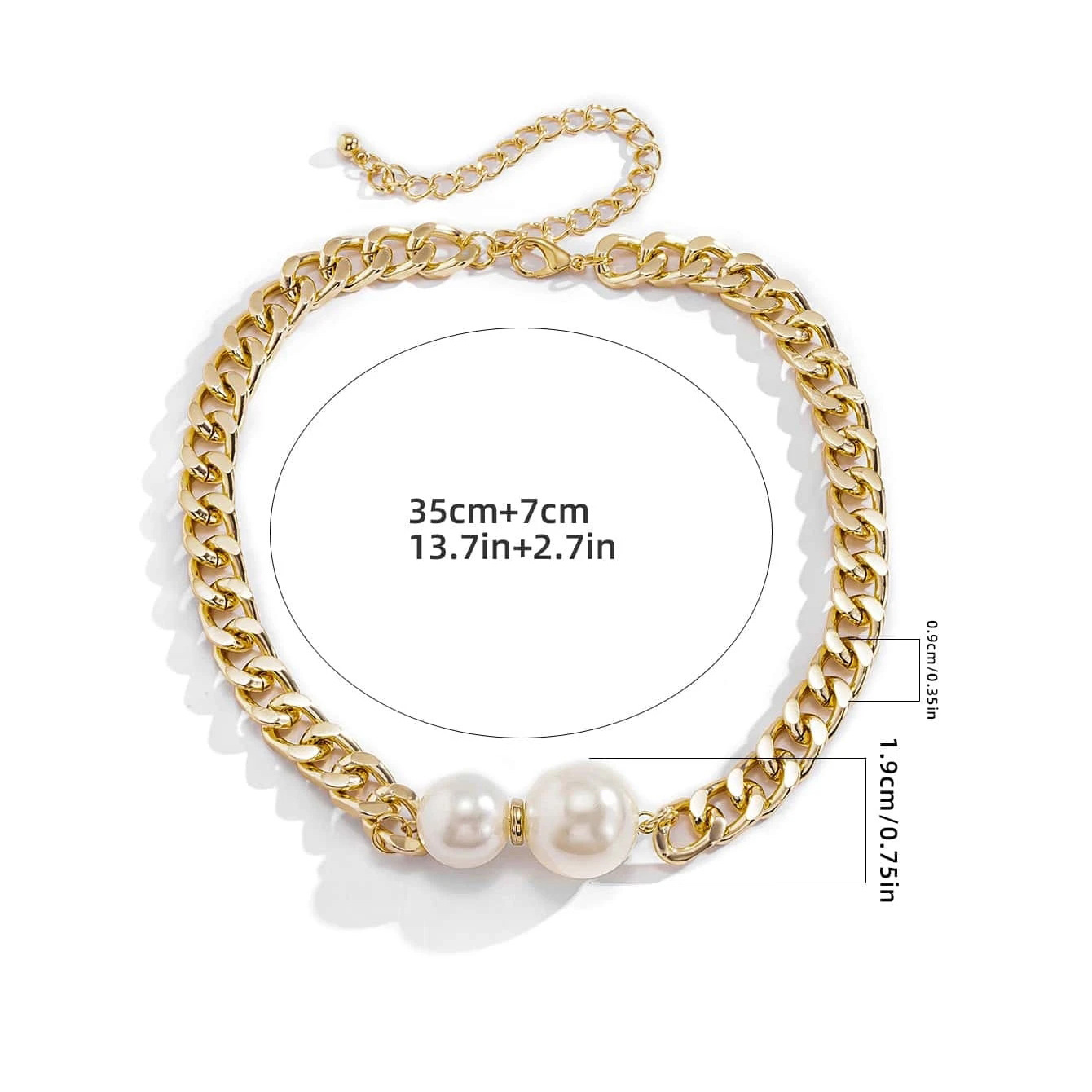 30g Weight IG Style Geometric Imitation Pearl Alloy Wholesale Necklace
