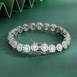 8mm Tennis Chain Bracelet铜镶锆石单排嘻哈链条网球手链项链