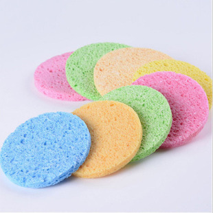 In stock face puff cotton 50 pieces one pack color wood pulp cotton cleaning Compressed natural cotton face wash makeup sponge