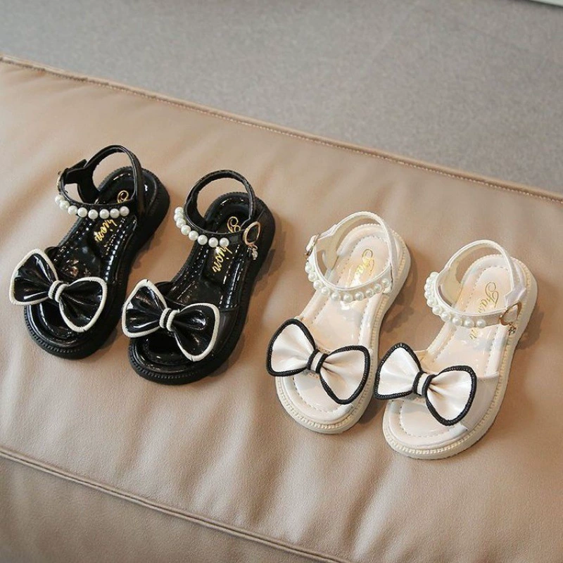 Кожаные туфли для девочек Черные кожаные туфли в британском стиле