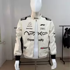 F1 Embroidered Racing Suit Motorcycle Riding Jacket Full Embroidery Racing Suit Embroidered Winter Padded Coat Custom