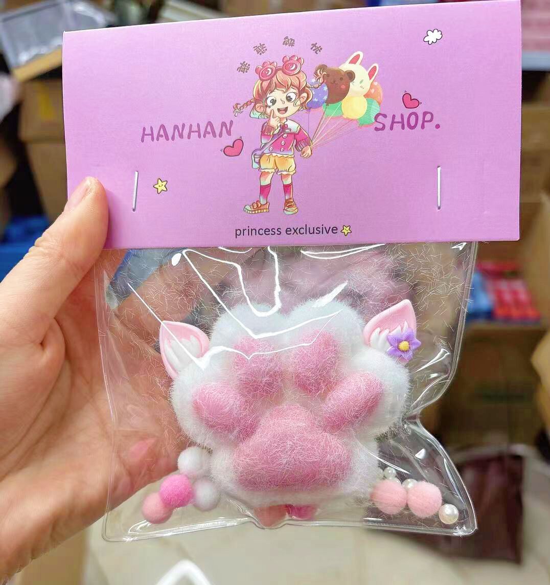 B diseño de la cornete de la garra de gato pellizco le jalea cera pellizco jalea pegamento pellizco le Pequeño Libro Rojo TikTok ciego bolsa pellizco