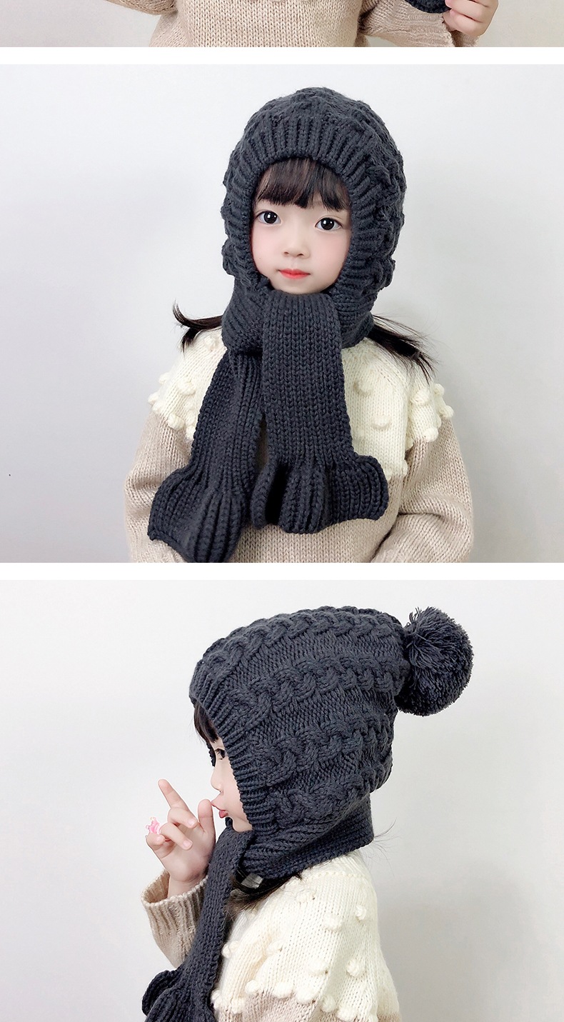 Children Unisex Fashion Solid Color Wool Cap display picture 3