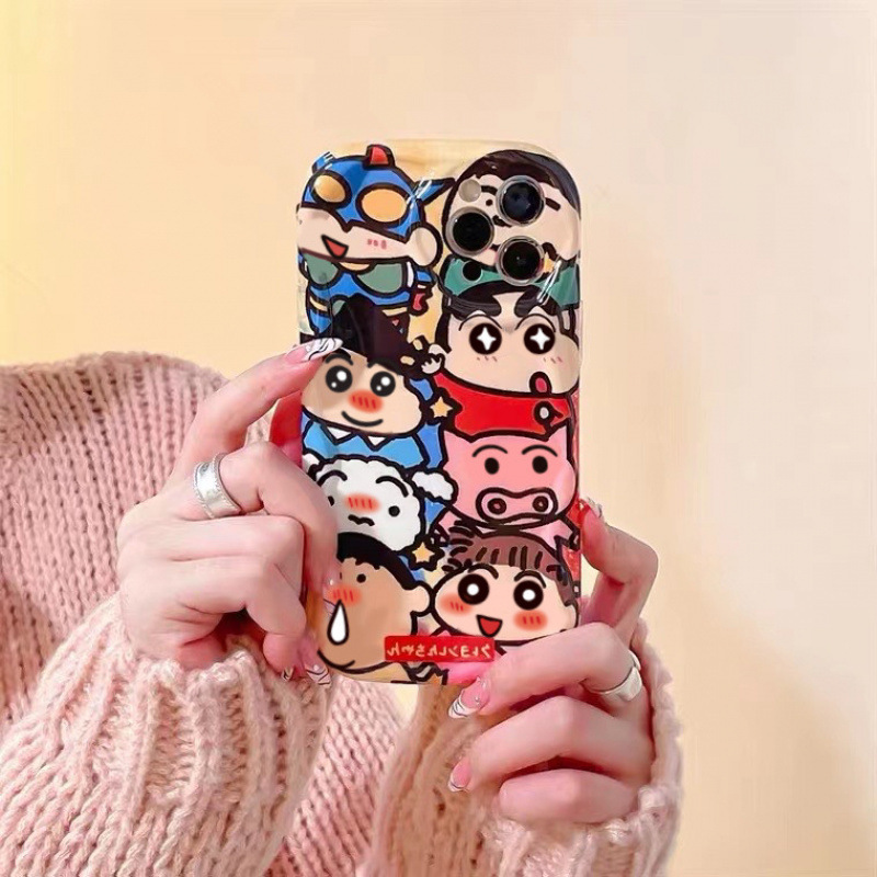 Riman Crayon Small New Cute Cartoon Suitable for iPhone16promax Apple 15 Mobile Phone Case 14 Stereo 13 Soft