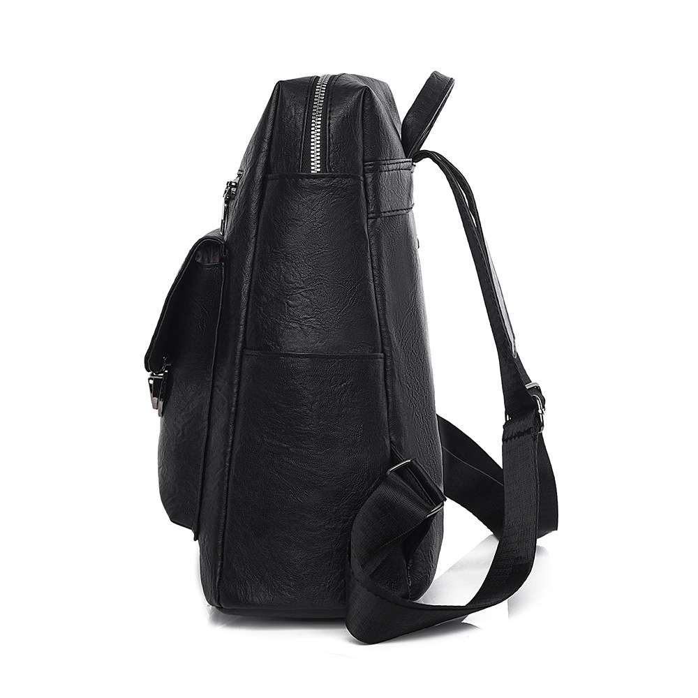 2025 nueva mochila casual retro para mujer, simple y versátil, color sólido, mochila de cuero suave para mujer, mochila escolar para estudiantes universitarios