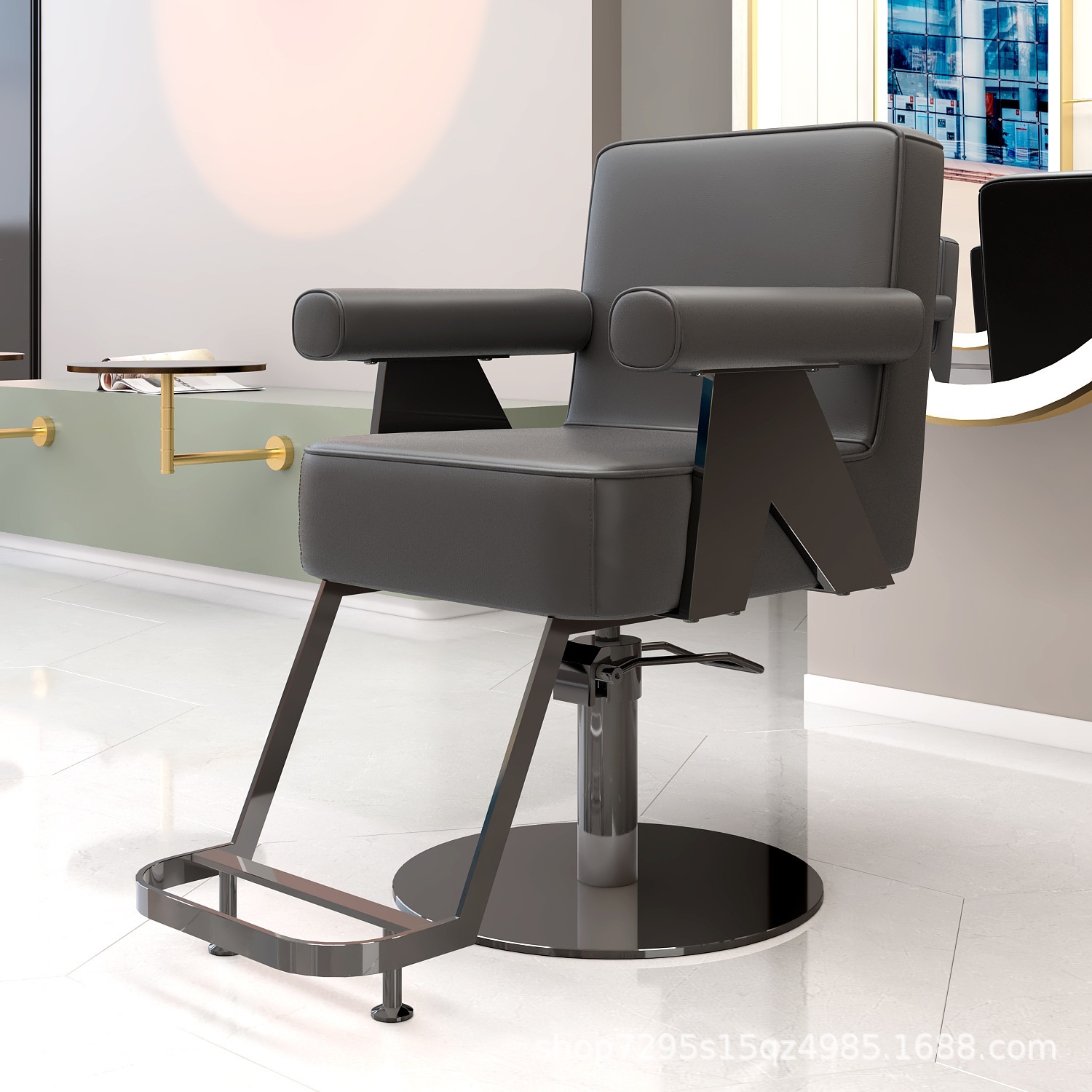 Fábrica directa silla de peluquería silla de salón de peluquería silla de corte de peluquería puede caer la moda red silla de aceite