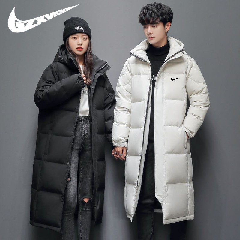 Men's Winter Mid-Length down Cotton Clothes for Men and Women, Casual Over-The-Knee Thickeneded Warm Cotton Jackets for Men and Women