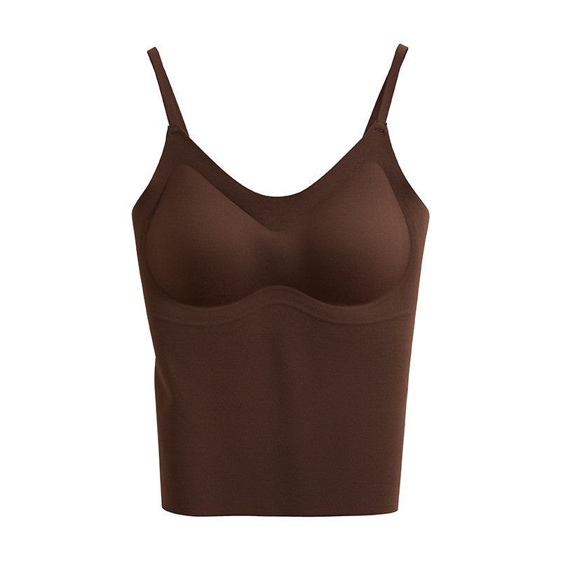 Thin shoulder straps dark brown