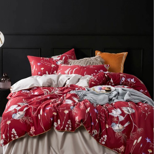 Luxurious American 60-count satin printed long-staple cotton bed set of four-piece cotton quilt cover flower and bird pure cotton bed sheet foreign trade