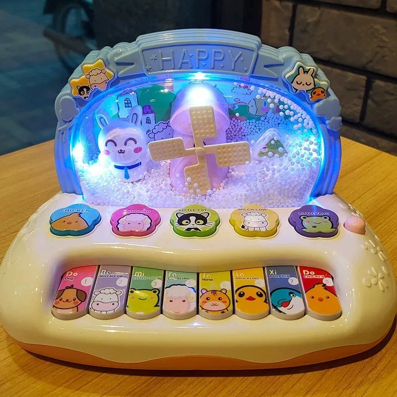 Детское музыкальное пианино для раннего развития, электронная клавиатура в форме снежинки, развивающая игрушка для детей от 0 до 3 лет, пианино для малышей и детей раннего возраста.