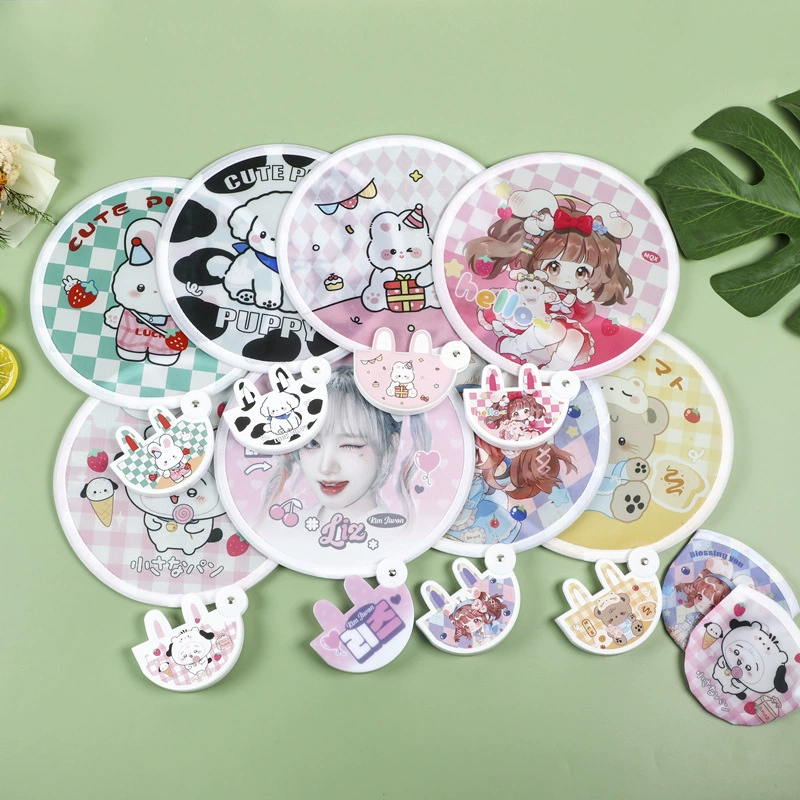 Индивидуальный круглый веер с аниме-дизайном для выставок, портативный отражатель, сувенир для концертов и встреч с звездами