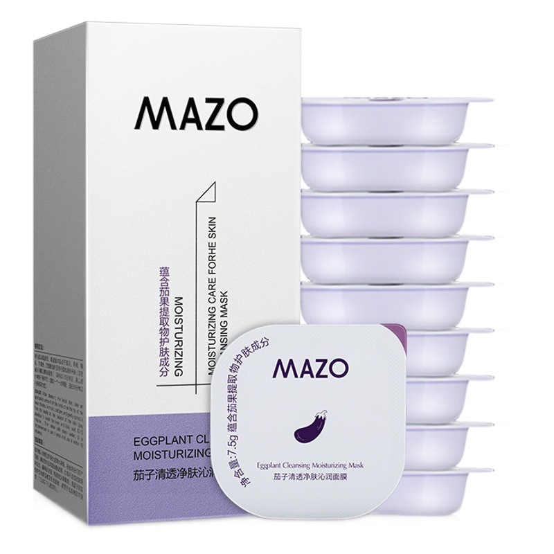 MAZO Eggplant Mud Mask Hydrating and Moisturizing Deep Cleansing Small Pudding Application Sleeping Mask Internet Celebrity Same Style