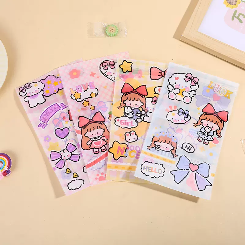 新款饼干包装袋可爱卡通自封袋零食自封袋糖果雪花酥烘焙包装袋