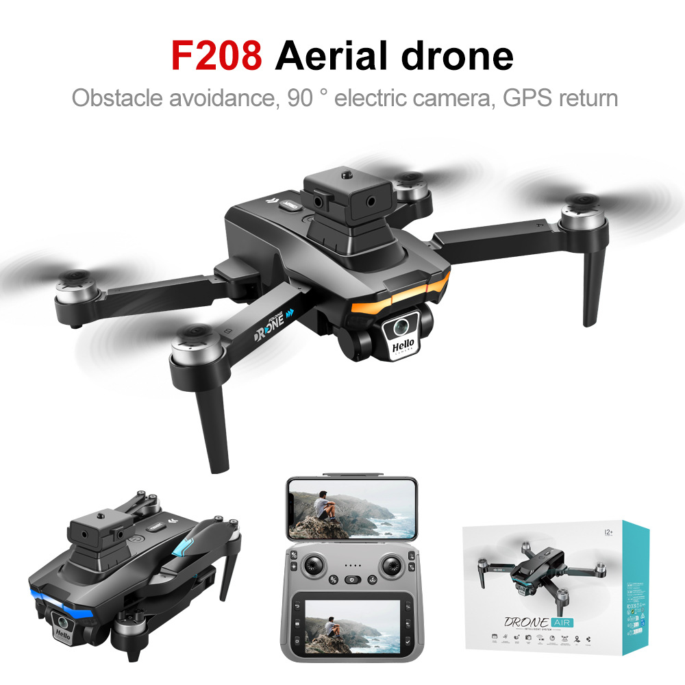 New F208 Hd Drone with Screen Gps Return Electronically Controlled Camera Aerial Photography Obstacle Avoidance Aircraft 2025 Cross-Border