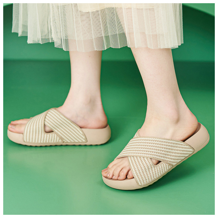 Dép sandal nữ xỏ ngón đế dày thoáng khí, nhẹ êm, phù hợp mùa hè — màu đen, màu hồng, màu kaki, màu mơ chi tiết 7