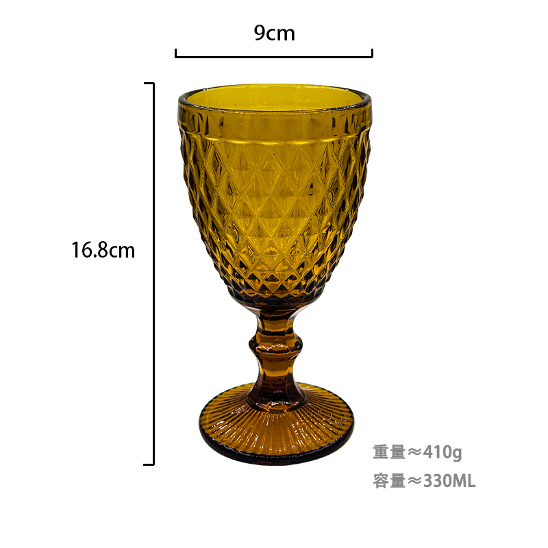 Copa de vino tallada al estilo europeo, vidrio grueso, para bodas, color retro, suministro directo de fábrica