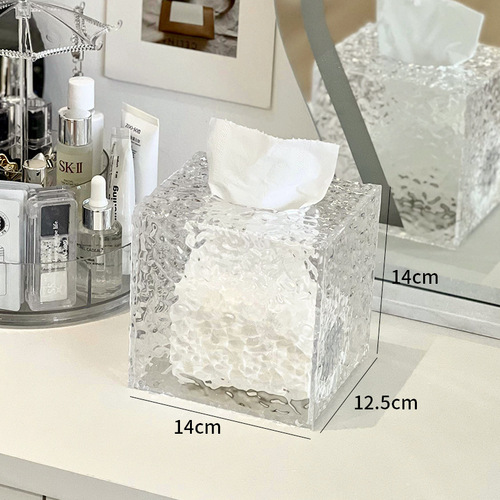 Glacier paper box light luxury waterproof bathroom sink office face towel center pump coreless roll paper box