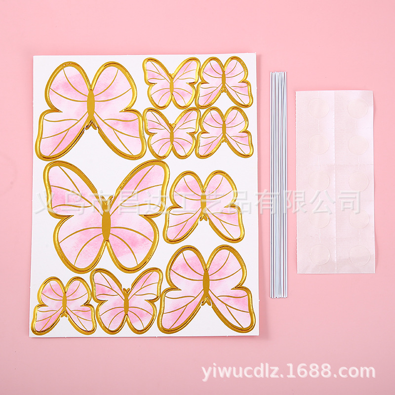 Cake Decoration Internet Celebrity Ins Style Pink Purple Fairy Butterfly Cake Decoration Insert Birthday Cake Insert