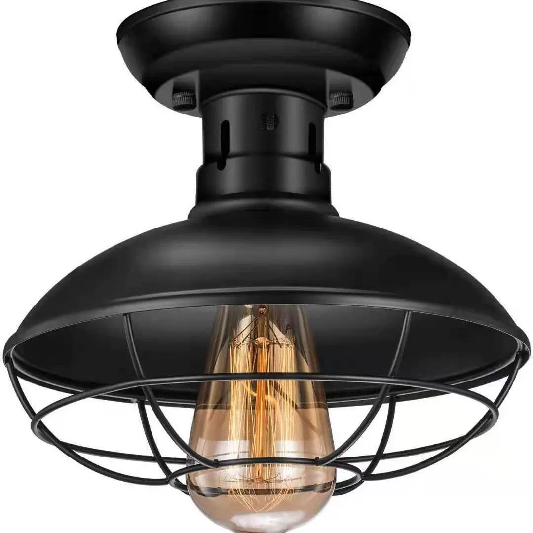 中山吸顶灯卧室灯现代简约美式复古入户玄关灯具过道阳台屋檐灯