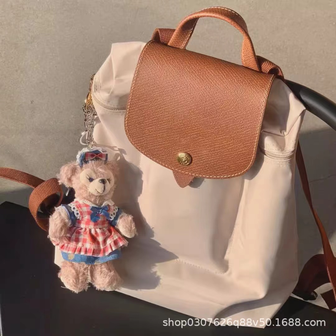 Longxiang レディースナイロンバックパック折りたたみバッグ旅行防水耐摩耗性大容量刺繍バックパック