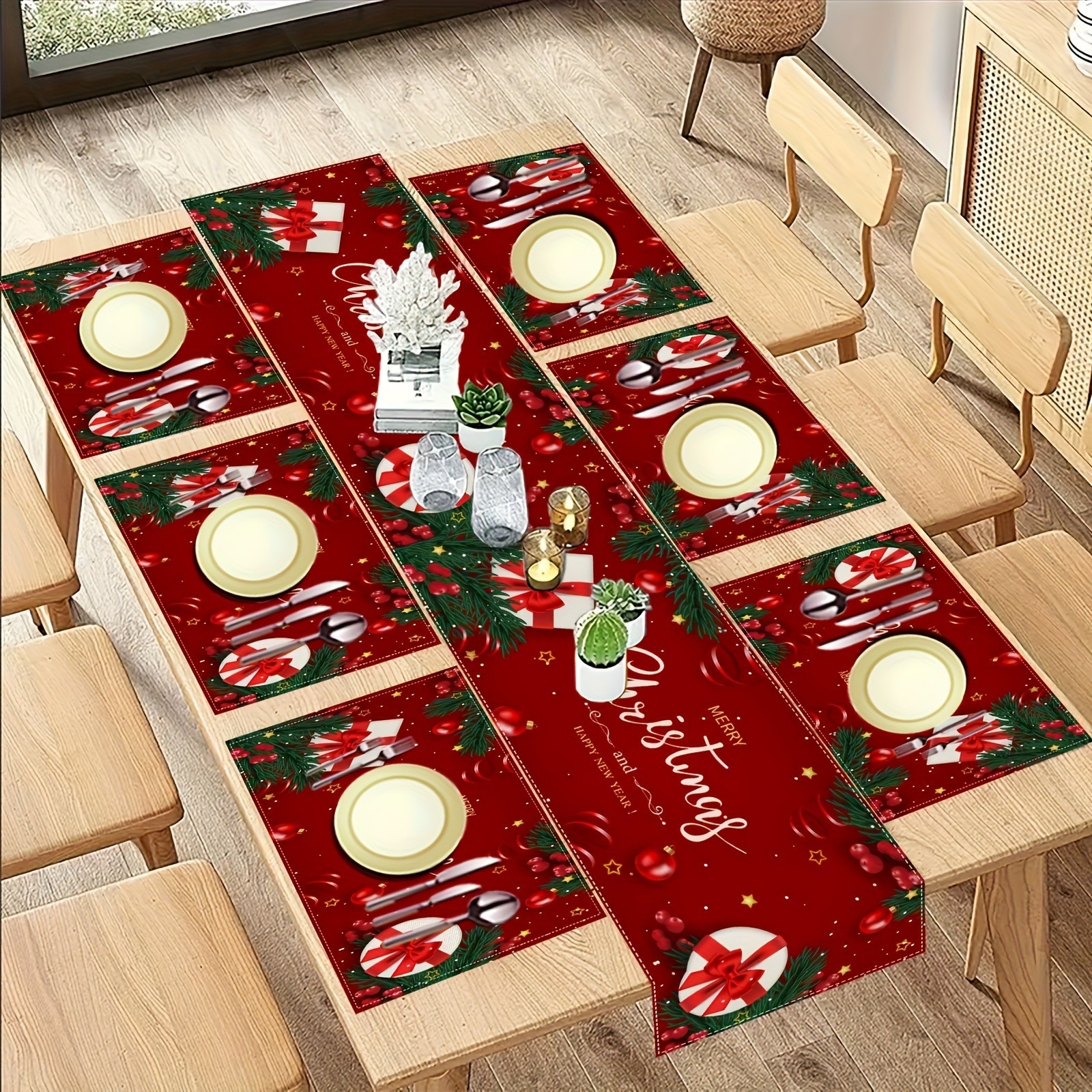 Nuevo conjunto de toallas de mesa transfronterizas de Navidad decoración de mesa Bandera de mesa Bandera de mesa Amazon 2026
