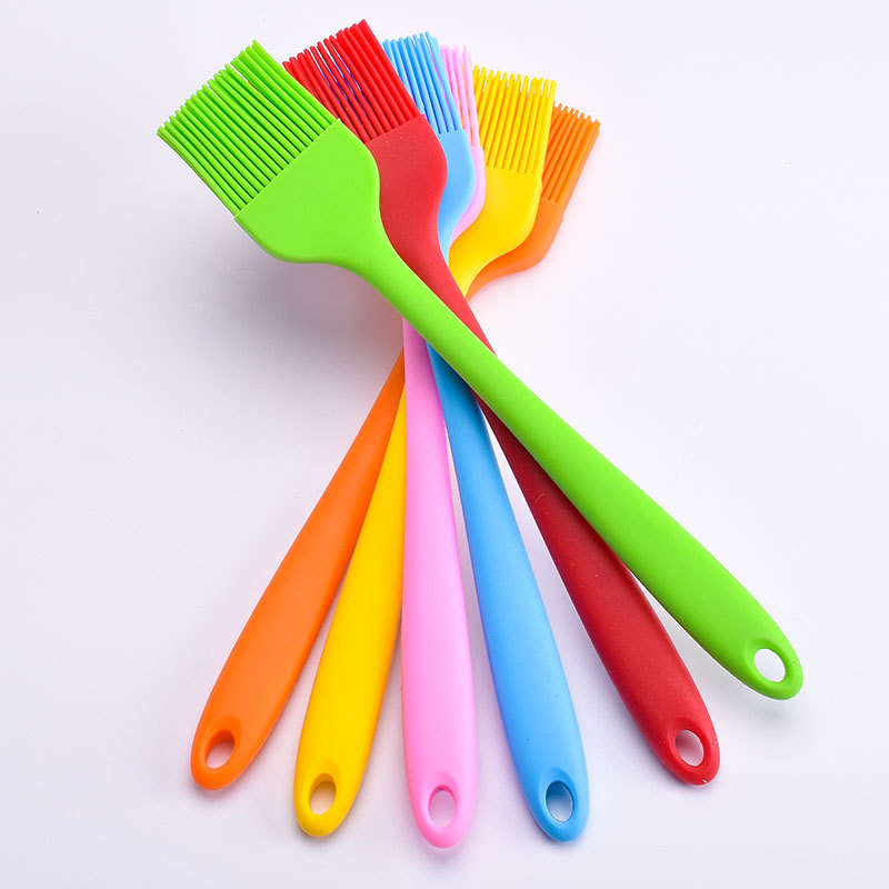 Herramientas para hornear Cepillo de aceite integrado de silicona Cepillo de condimento para barbacoa Papel de aceite resistente a altas temperaturas de seis colores