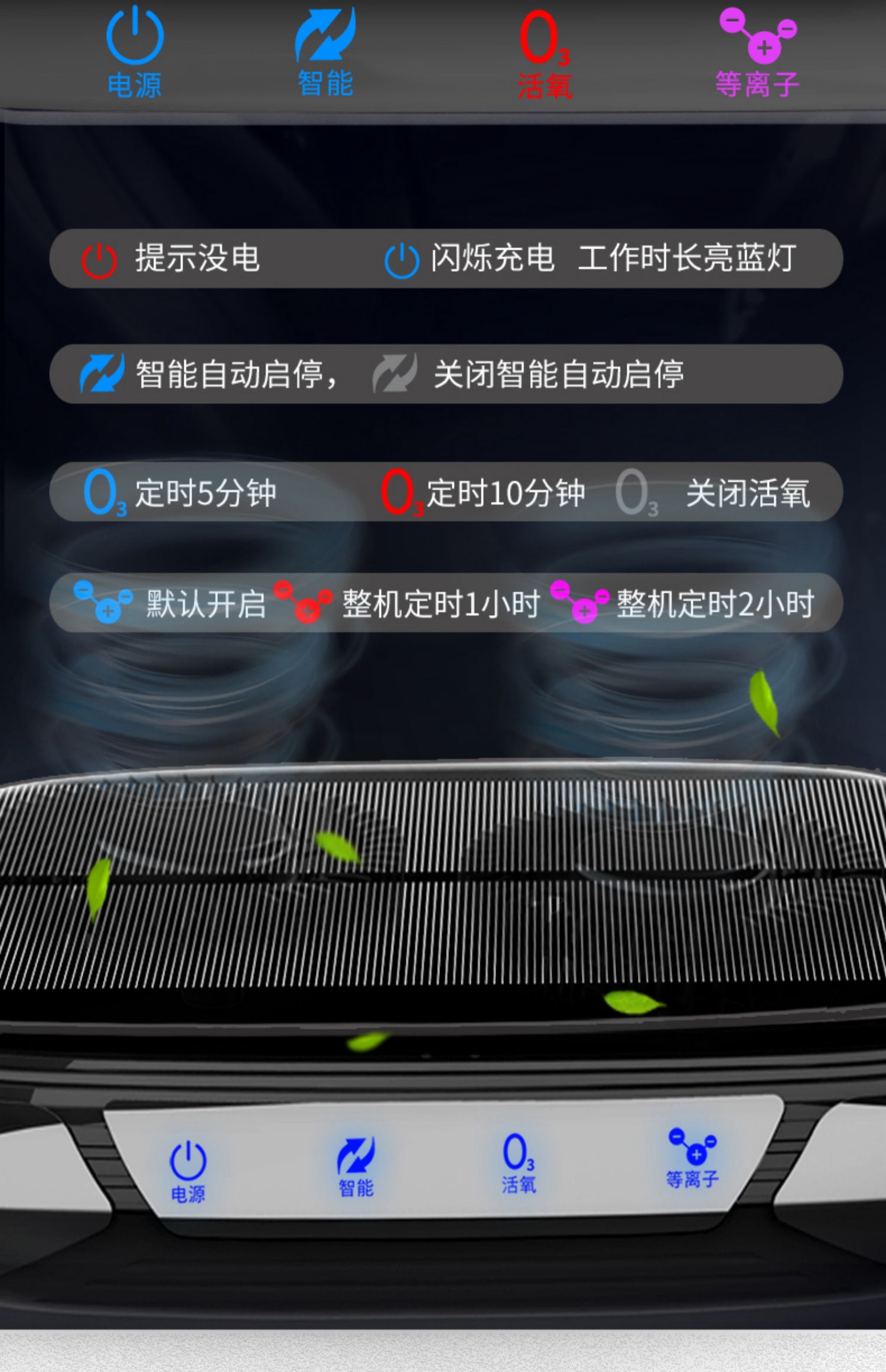 Solar car air purifier car new car odor elimination ozone in addition to formaldehyde sterilization aroma diffuser