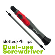 1Pcs Red&amp;Black Dual-use screwdriver 2.0mm Slotted/Phillips 2