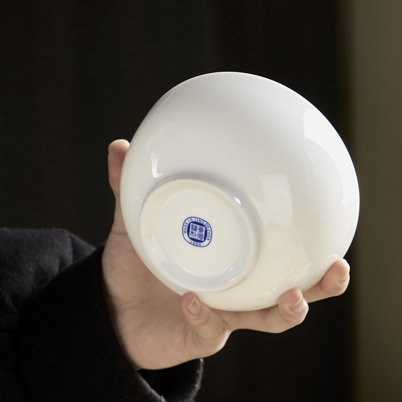 Jingdezhen White Porcelain Rice Bowl Simple Pure White Soup Bowl Household Noodle Bowl Underglaze Color Ceramic Rice Bowl suit Factory Wholesale