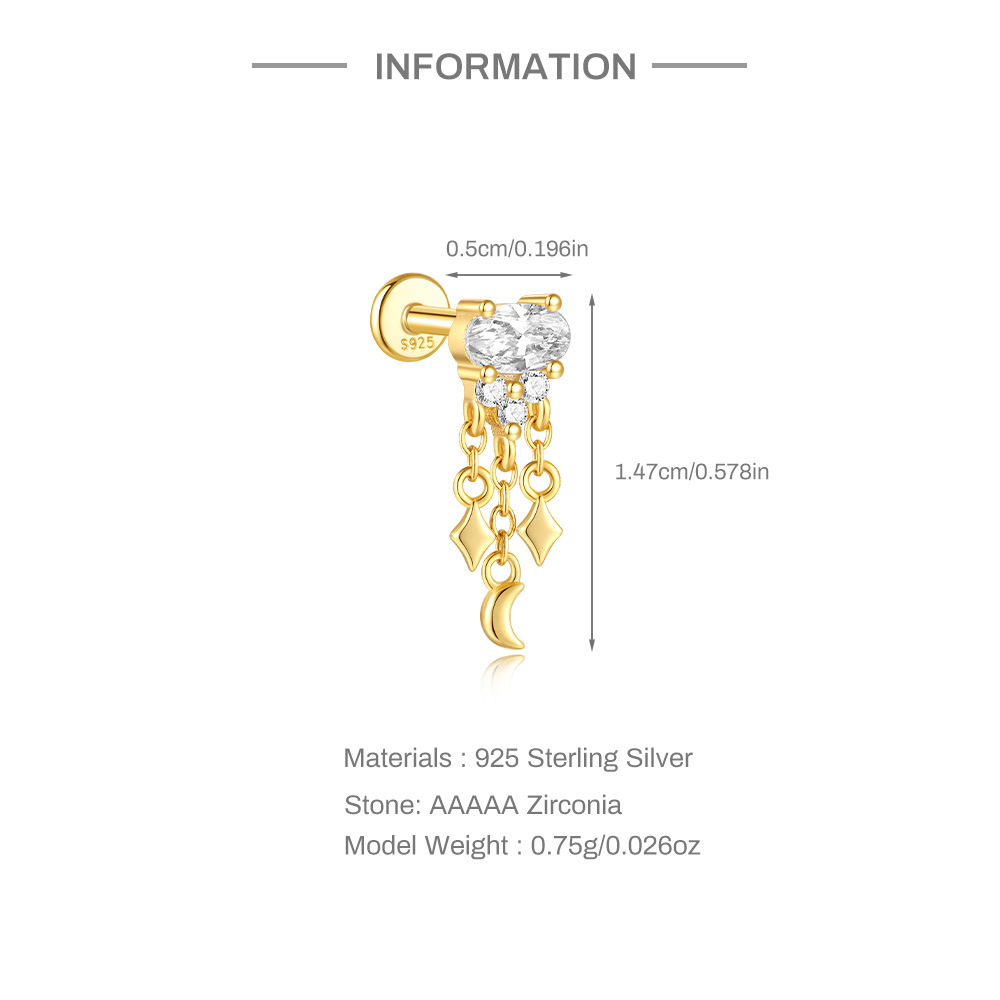 1g Weight Zircon Inlay Material Ear Studs Classification Ear Cartilage Rings & Studs Piercing Type 1 Piece Quantity Daily Occasion 925 Sterling Silver Material Geometric Pattern All Seasons Season Unisex Gender Elegant, Simple Style Style 1 Piece Ear Cartilage Rings & Studs Elegant Simple Style Geometric 925 Sterling Silver Zircon Ear Cartilage Rings & Studs 4