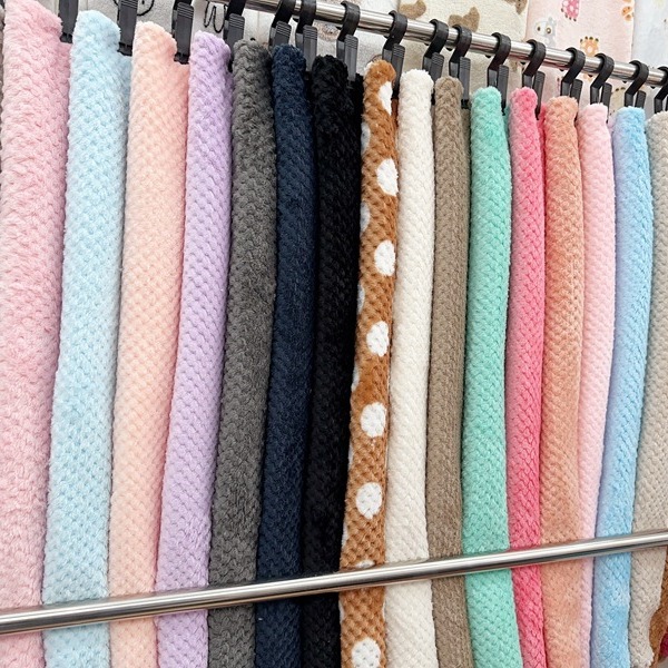 双面菠萝格法兰绒 双面贝贝绒 睡衣家居服鞋子面料涤沦面料