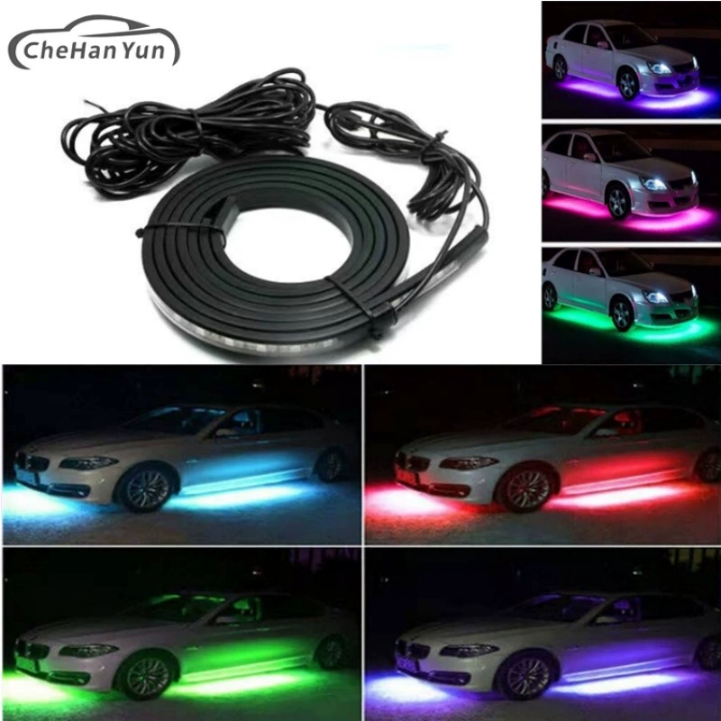 Трансграничные горячие продажи автомобильный светодиодный свет подошвы с красочным звуком пульт дистанционного управления RGB светильник с атмосферой Bluetooth APP декоративный модифицированный свет