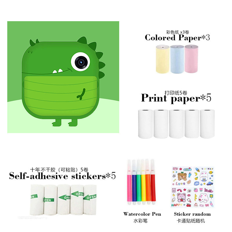 New Product Printable Instant Photo Children's Camera Thermal Digital Printer Cartoon Camera Parent-Child Interactive Toy New Product Printable Instant Photo Children's Camera Thermal Digital Printer Cartoon Camera Parent-Child Interactive Toy