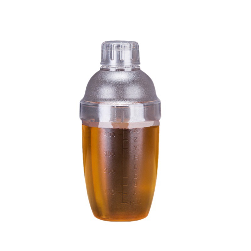 Coctelera coctelera mano taza PC resina Shaker leche tienda de té suministros con escala onza al por mayor