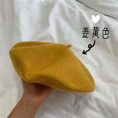 秋冬ホット販売レトロベレー帽女性日本森スタイル文学ウール画家帽子ウール無地|undefined