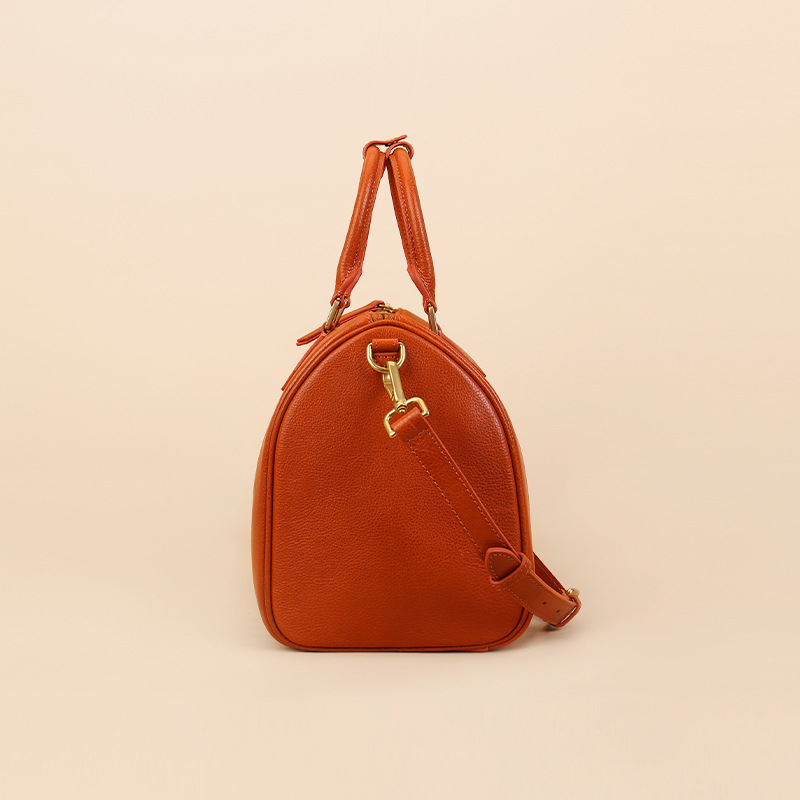 Retro Top Grain Cowhide Large Capacity Boston Handbag 2026 New Arrival Luxury Shoulder Crossbody Pillow Bag For Women - Thumbnail 4