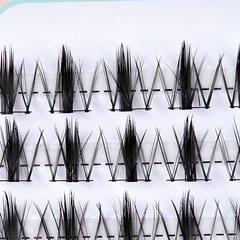 睫詩顏10排雲朵小惡魔假睫毛大容量單簇細梗三部曲系列分段眼睫毛