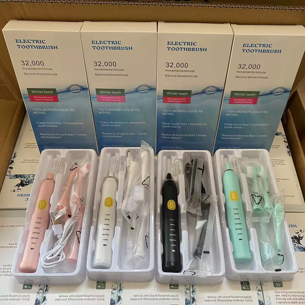 Производитель оптовая продажа электрическая зубная щетка бытовая 6-скоростная для взрослых с мягкой щетиной USB-зарядка водонепроницаемая звуковая зубная щетка для пары подарок